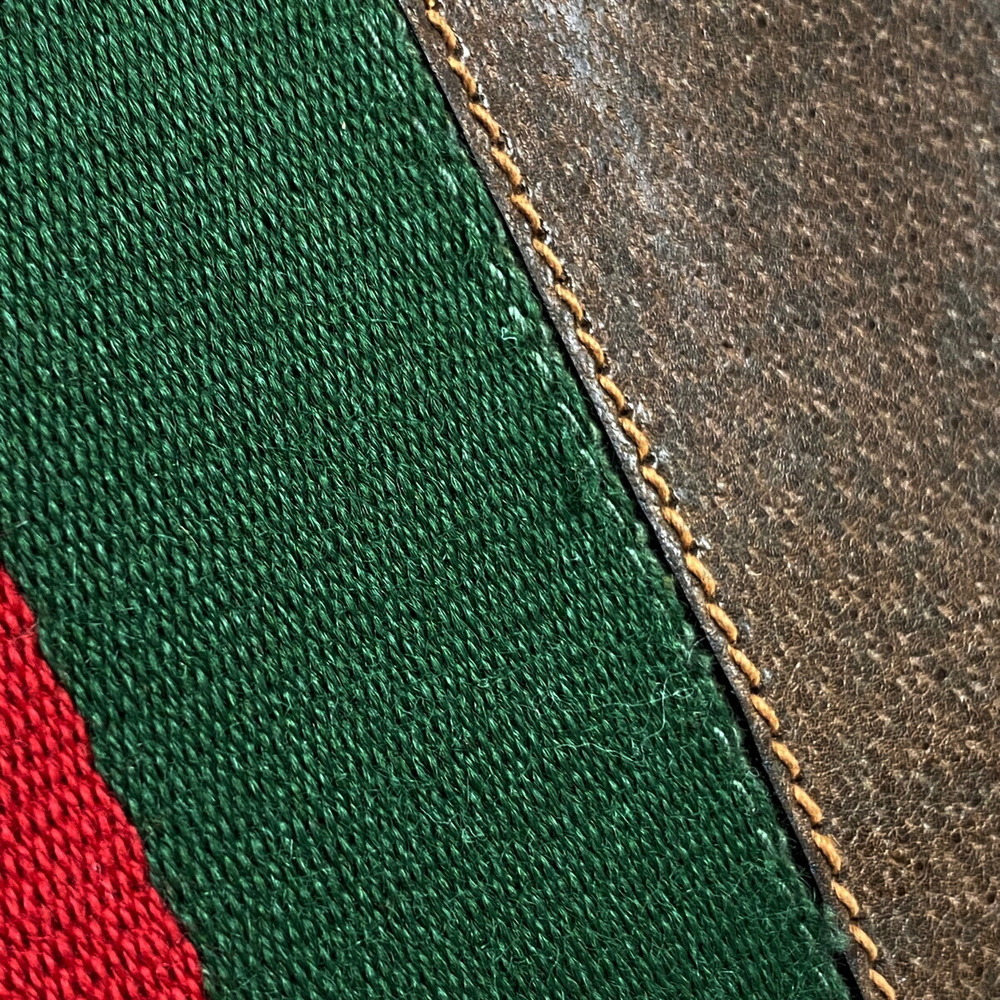 Gucci Leather Green Brown Shelly Red Web Bag Line - Picture 4 of 7